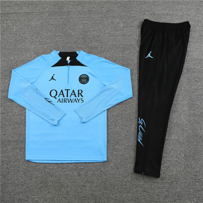 Blue and black PSG football tracksuit, front side